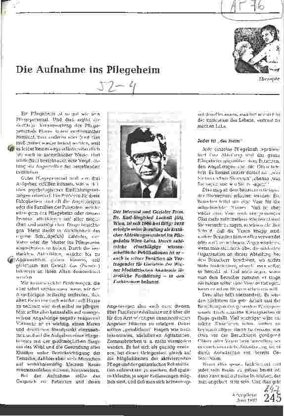 Vorschauseite 1: Die Aufnahme ins Pflegeheim