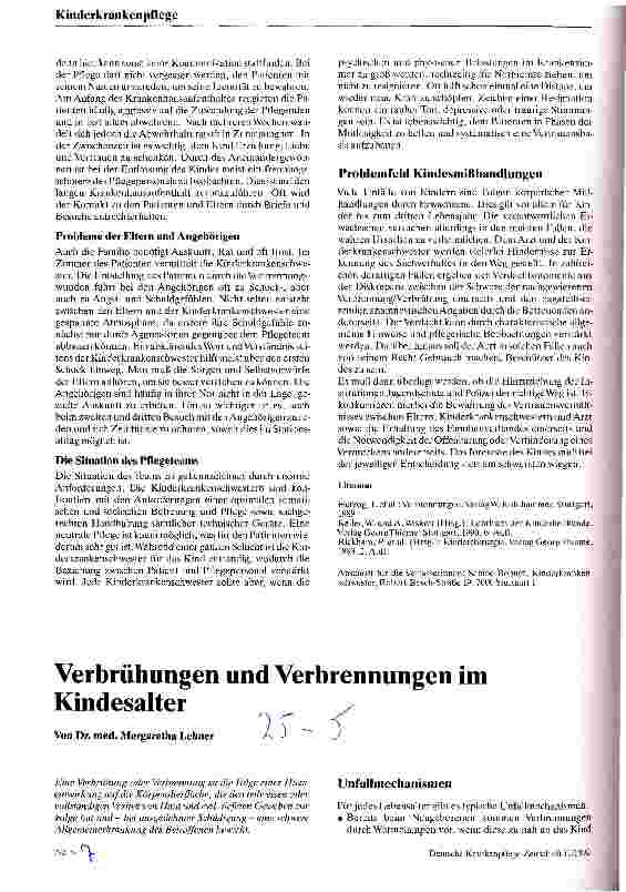Vorschauseite 5: Pflege bei Kindern mit Verbrennungen bzw. Verbrühungen in der Klinik
