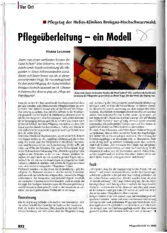 Vorschauseite 1: Pflegeüberleitung - ein Modell