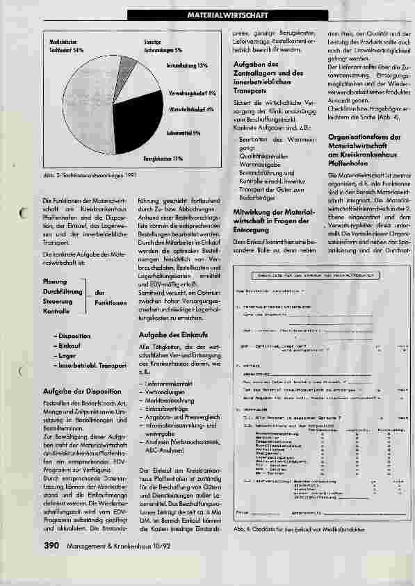 Vorschauseite 2: Materialwirtschaft Organisation in einem Krankenhaus der Grundversorgung