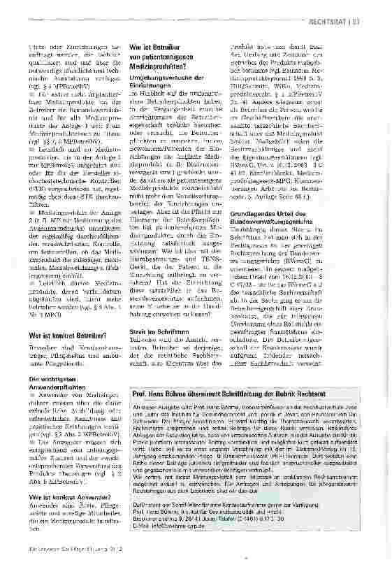 Vorschauseite 2: Wer ist Betreiber und Anwender von patienteneigenen Medizinprodukten?