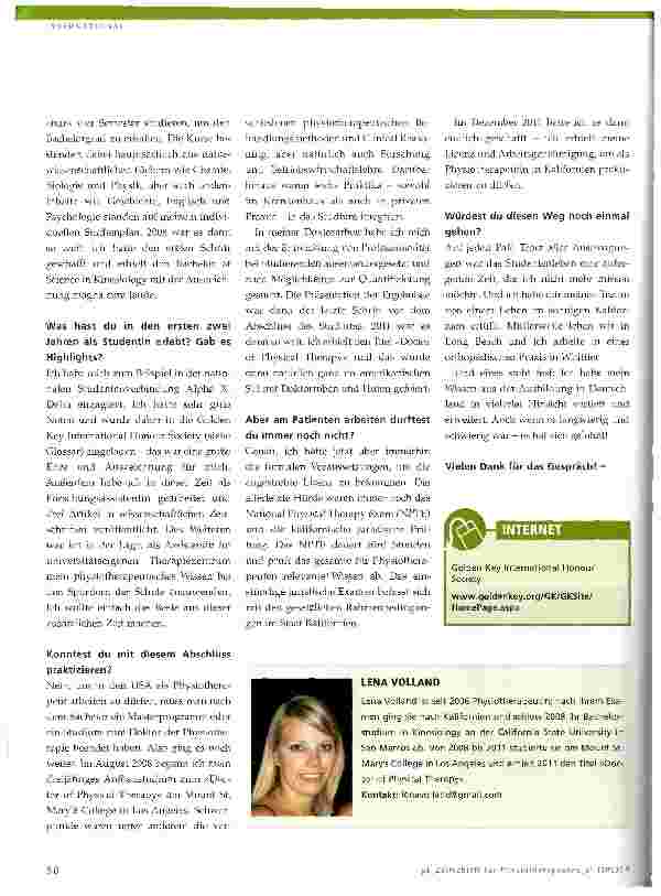 Vorschauseite 2: Studium zum »Doctor of Physical Therapy«