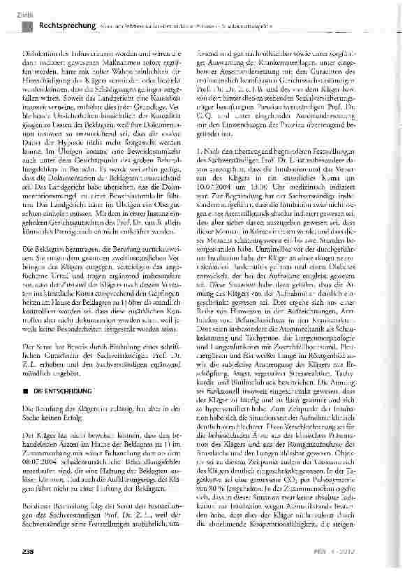 Vorschauseite 4: Koma nach Selbstextubation eines intubierten Patienten SchadenersatzansprücheBGB § 253, § 280, § 611, § 823 Abs. 1