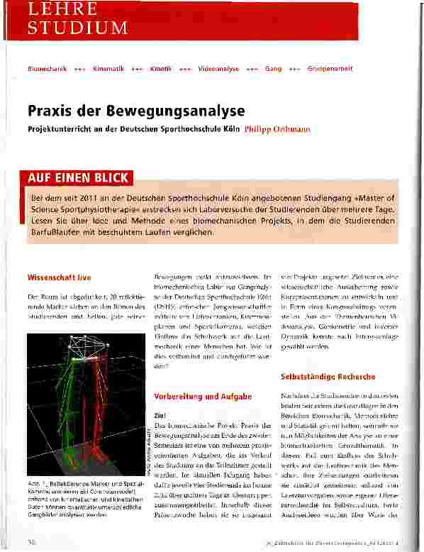 Vorschauseite 1: Praxis der Bewegungsanalyse