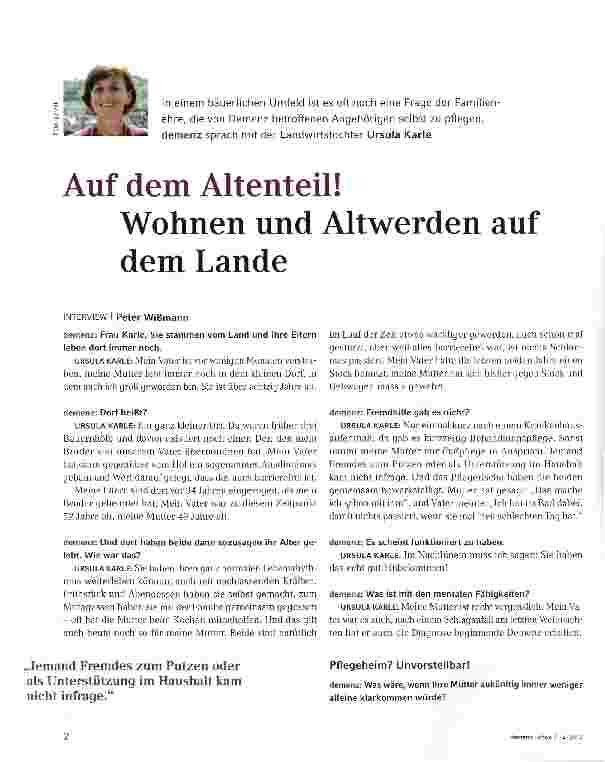 Vorschauseite 1: Auf dem Altenteil! Wohnen und Altwerden auf dem Lande
