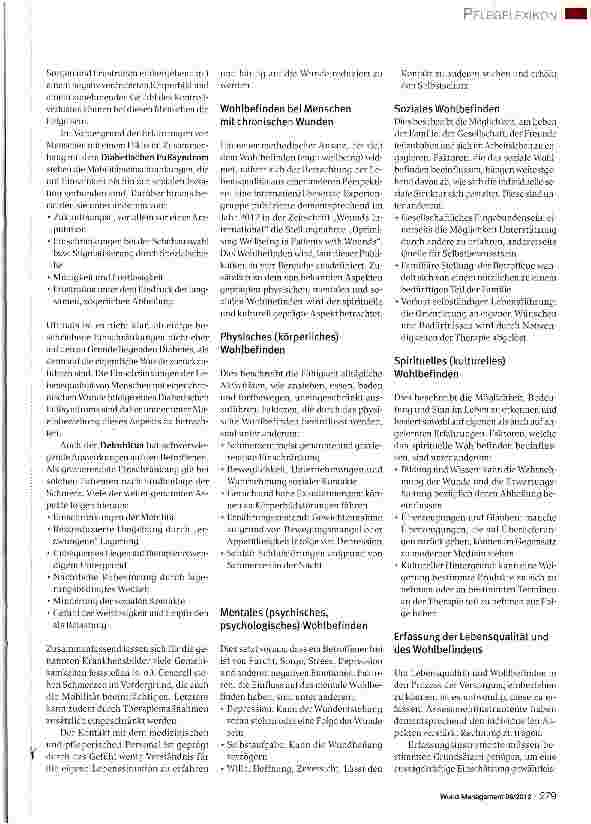Vorschauseite 2: PFLEGE LEXIKON -DIE SERIE ZUM SAMMELN Lebensqualität - Wohlbefinden bei Patienten mit chronischen Wunden