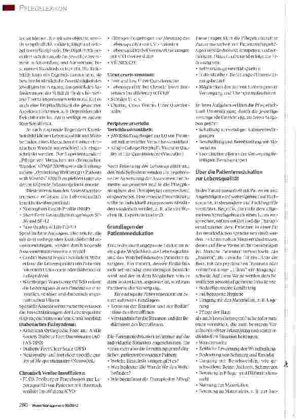 Vorschauseite 3: PFLEGE LEXIKON -DIE SERIE ZUM SAMMELN Lebensqualität - Wohlbefinden bei Patienten mit chronischen Wunden