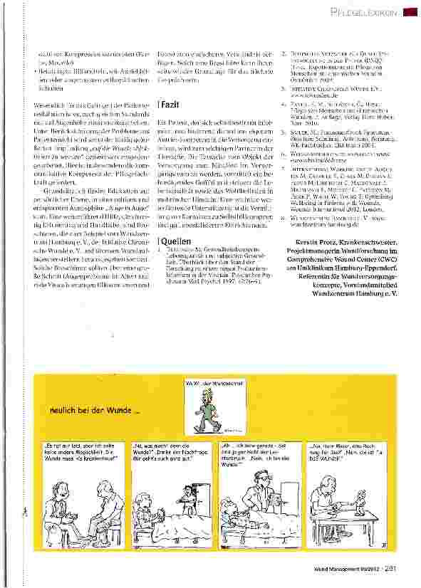 Vorschauseite 4: PFLEGE LEXIKON -DIE SERIE ZUM SAMMELN Lebensqualität - Wohlbefinden bei Patienten mit chronischen Wunden