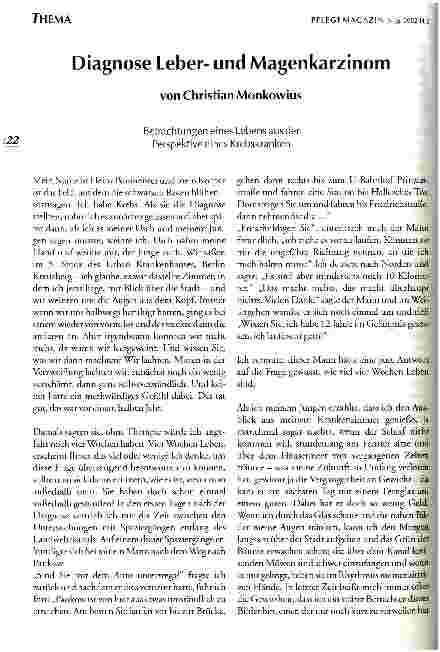 Vorschauseite 1: Diagnose Leberund Magenkarzinom Betrachtungen eines Lebens aus der Perspektive eines Krebskranken