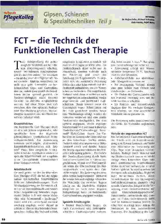 Vorschauseite 1: FCT - die Technik der Funktionellen Cast Therapie Gipsen, Schienen & Spezialtechniken Teil 3