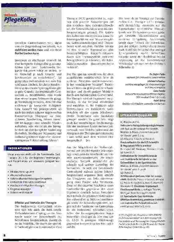 Vorschauseite 3: FCT - die Technik der Funktionellen Cast Therapie Gipsen, Schienen & Spezialtechniken Teil 3