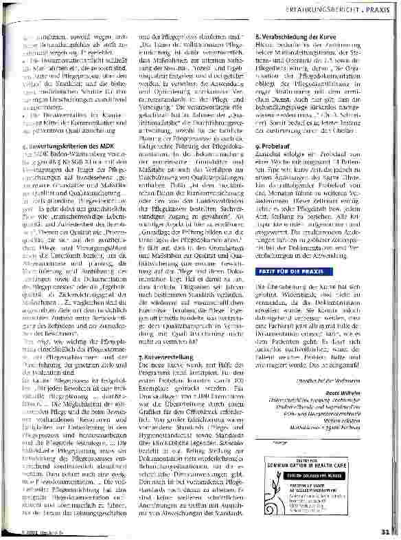 Vorschauseite 2: Schritt für Schritt mehr Transparenz Dokumentation auf der ITS