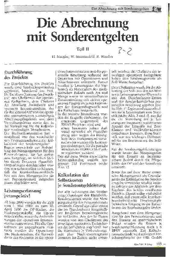 Vorschauseite 1: Die Abrechnung mit Sonderentgelten Teil II