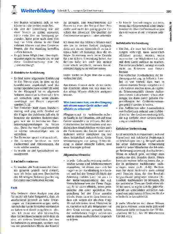 Vorschauseite 3: ... apropos Geräteeinweisung Ein Erfahrungsbericht mit konzeptionellen Folgen