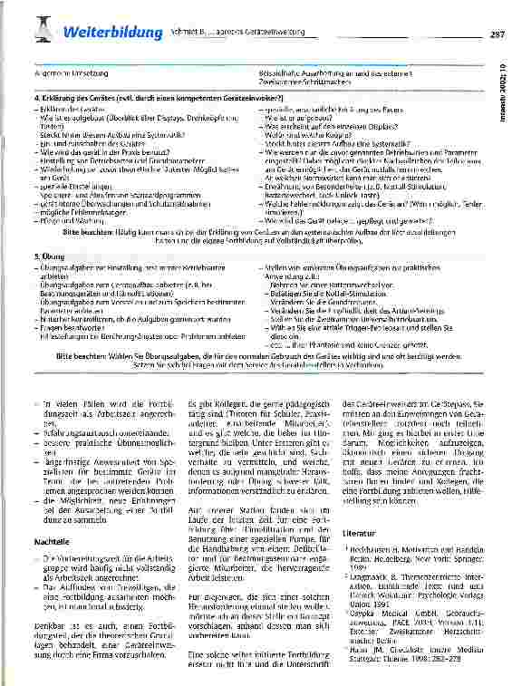 Vorschauseite 5: ... apropos Geräteeinweisung Ein Erfahrungsbericht mit konzeptionellen Folgen