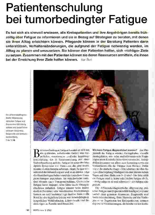 Vorschauseite 1: Patientenschulung bei tumorbedingter Fatigue