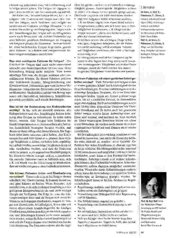 Vorschauseite 2: Patientenschulung bei tumorbedingter Fatigue