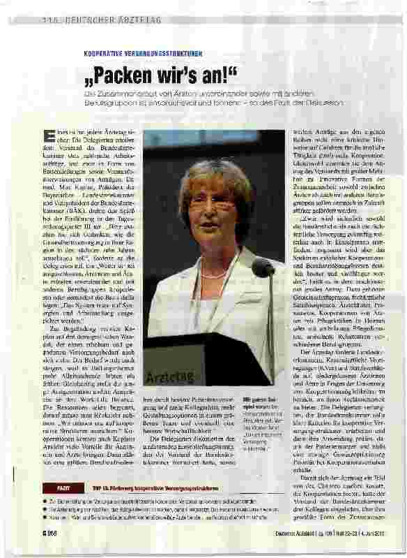 Vorschauseite 1: KOOPERATIVE VERSORGUNGSSTRUKTUREN„Packen wirs an!