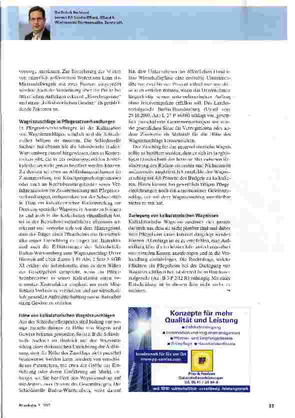 Vorschauseite 2: Setzen Sie Wagniszuschläge in Pflegesatzverhandlungen durch!