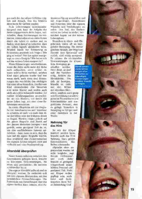 Vorschauseite 2: Kommunikation und Sprache im Alter Reden ist heilsam
