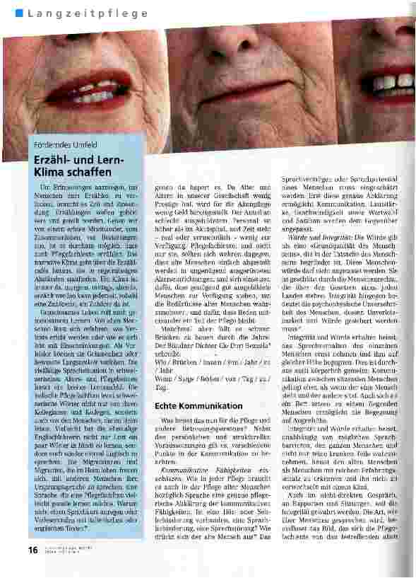 Vorschauseite 3: Kommunikation und Sprache im Alter Reden ist heilsam