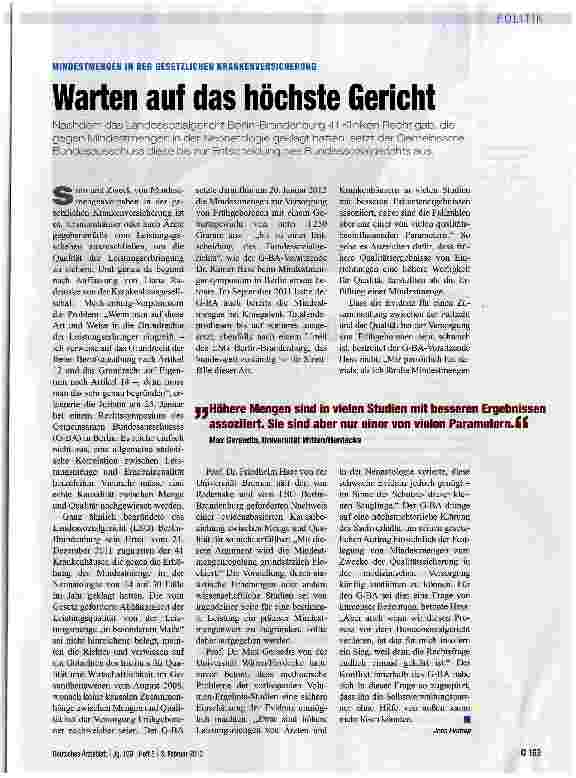 Vorschauseite 1: Warten auf das höchste Gericht