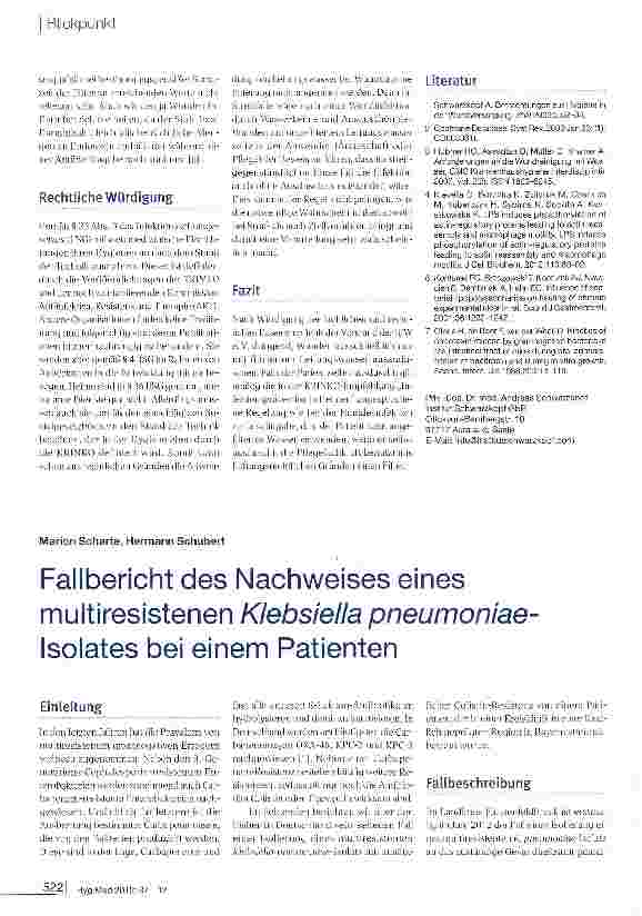 Vorschauseite 3: Hygienefachliche und -rechtliche Bewertung der Anwendung von Leitungswasser als Wundspüllösung