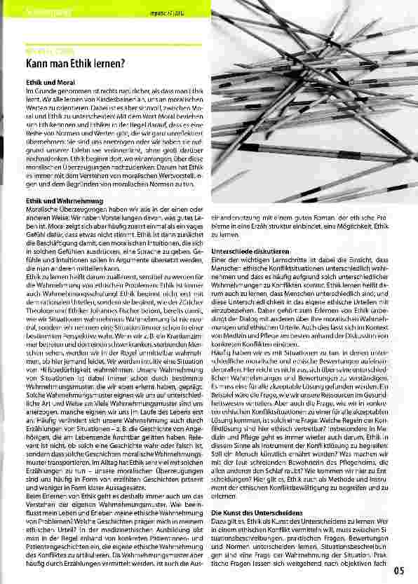 Vorschauseite 1: Kann man Ethik lernen?