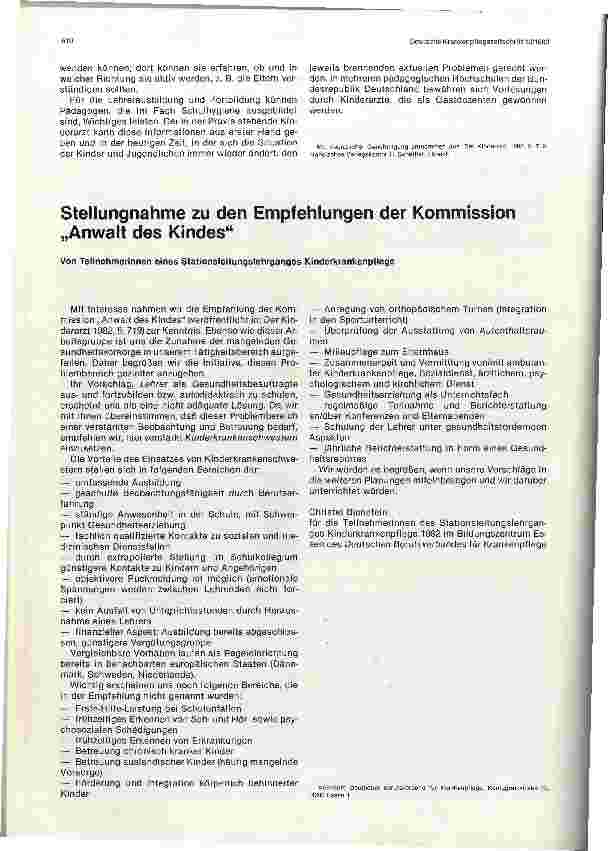 Vorschauseite 2: Schule und Gesundheit