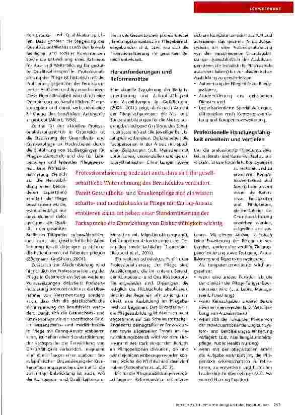 Vorschauseite 3: Perspektiven der Pflege in Österreich