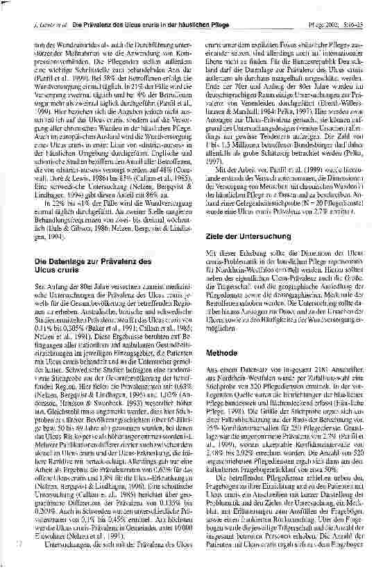 Vorschauseite 2: Die Prävalenz des Ulcus cruris in der häuslichen Pflege