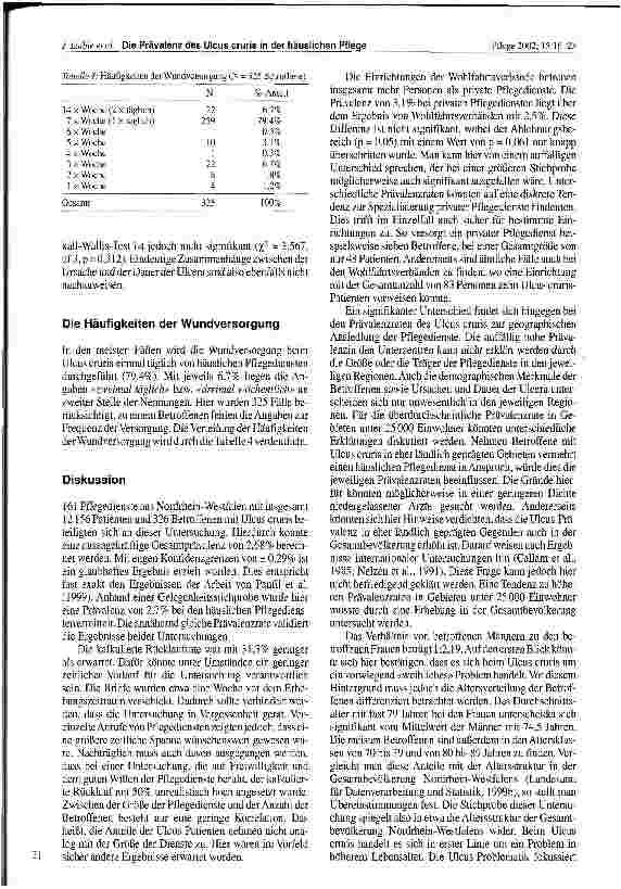 Vorschauseite 6: Die Prävalenz des Ulcus cruris in der häuslichen Pflege