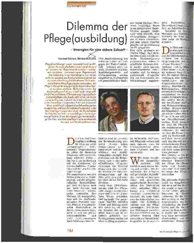 Vorschauseite 1: Dilemma der Pflege(ausbildung) - Strategien für eine sichere Zukunft -