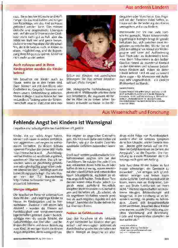 Vorschauseite 2: Der lange Weg zu einem verschlossenen Mädchen*Das Zentrum Rettender Stern in Taidong/Taiwan fördert Kinder mit schwerer Behinderung