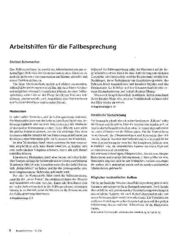 Vorschauseite 1: Arbeitshilfen für die Fallbesprechung