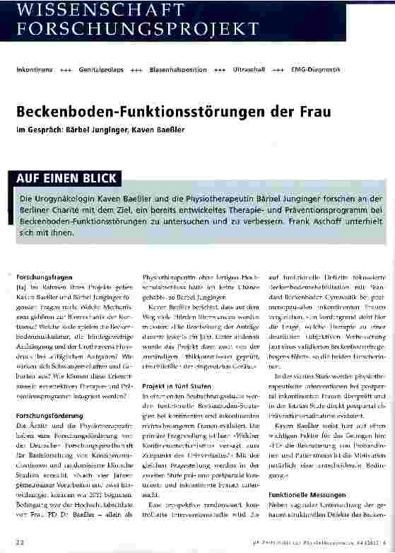 Vorschauseite 1: Beckenboden-Funktionsstörungen der Frau