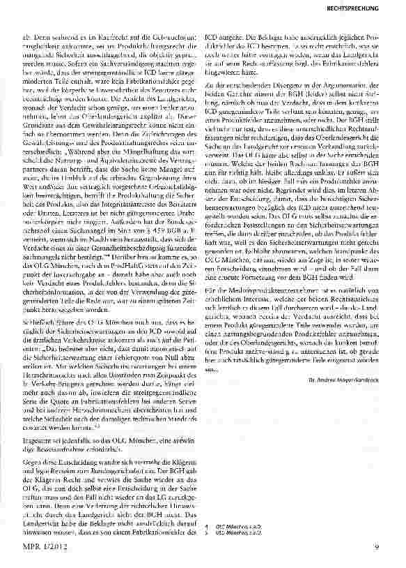 Vorschauseite 4: Verwendung gütegeminderter Teile bei einzelnen Produkten einer Serie §§ 139, 538 Abs. 2 ZPO, § 3 ProdHaftG