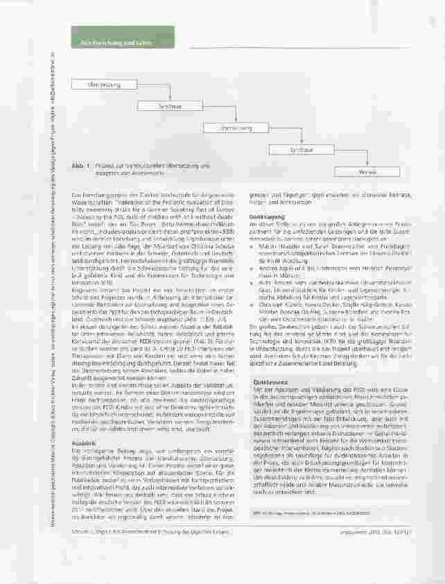 Vorschauseite 5: PEDI Ein Assessment zur Erfassung von Aktivitäten des täglichen Lebens von Kindern