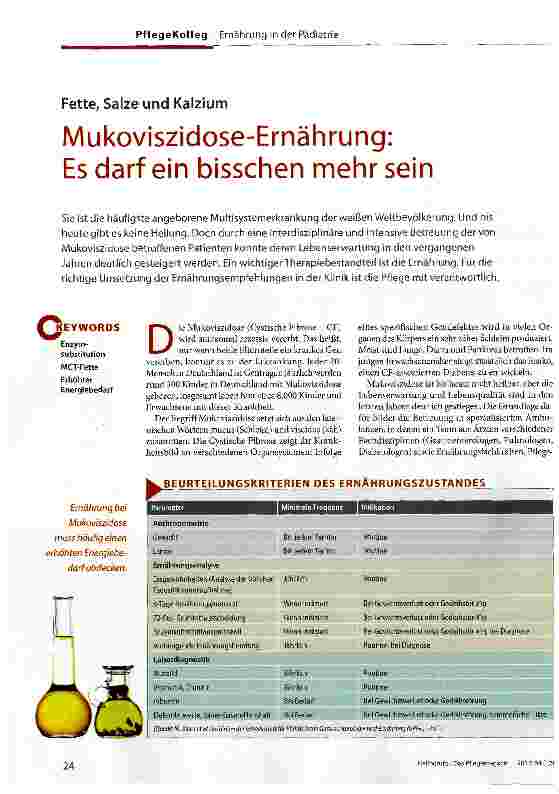 Vorschauseite 1: Mukoviszidose-Ernährung: Es darf ein bisschen mehr sein