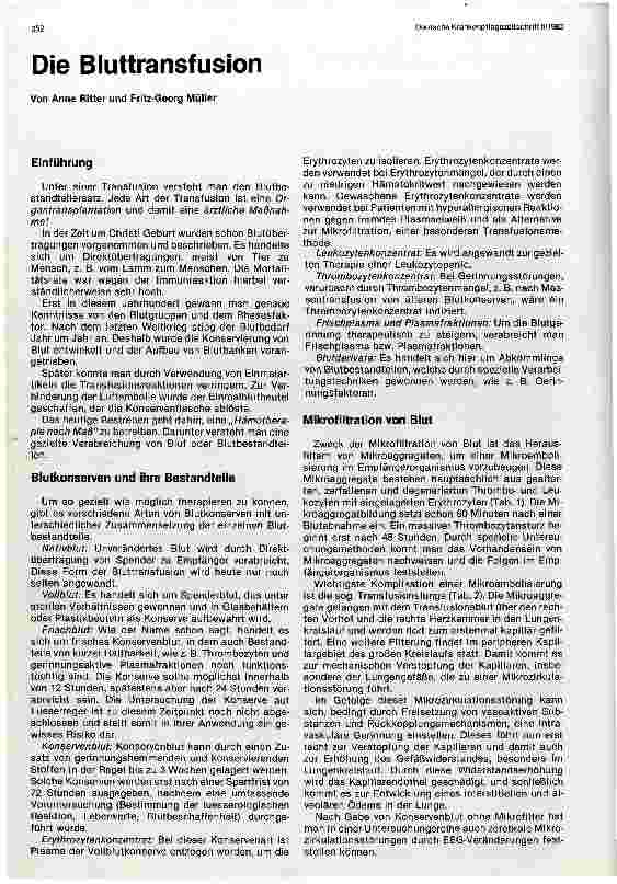 Vorschauseite 1: Die Bluttransfusion