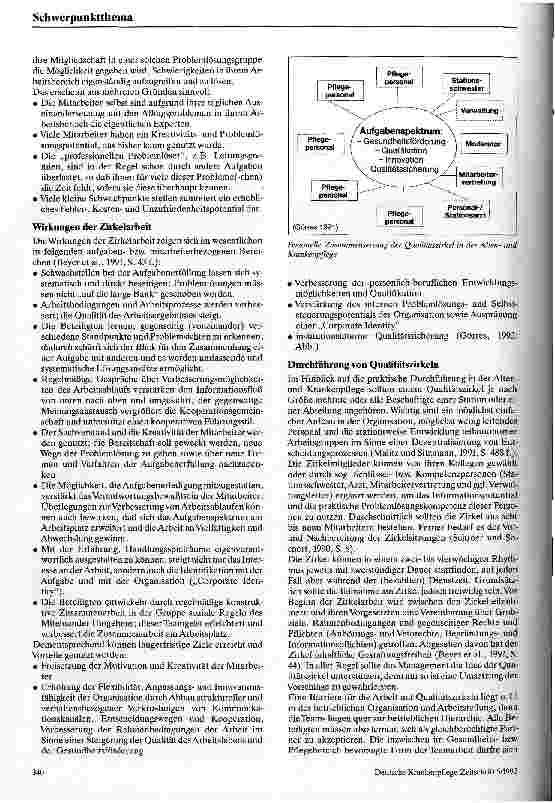 Vorschauseite 4: Qualitätszirkel in der Altenund Krankenpflege