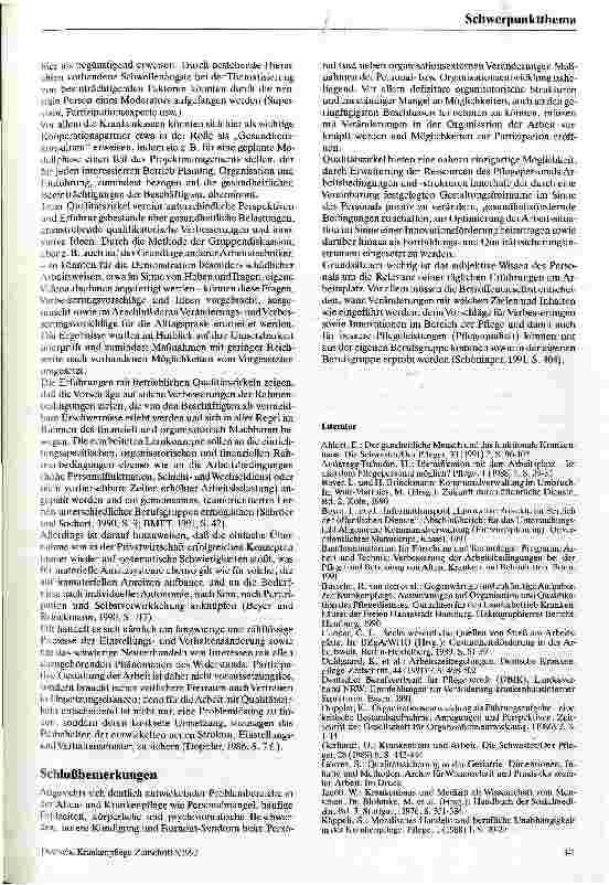 Vorschauseite 5: Qualitätszirkel in der Altenund Krankenpflege