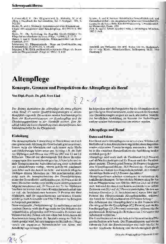 Vorschauseite 6: Qualitätszirkel in der Altenund Krankenpflege