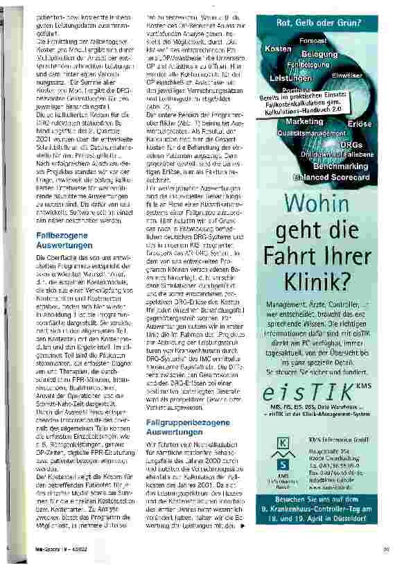 Vorschauseite 3: Eigenes Programm entwickelt Aufbau einer DRG-Fallkostenkalkulation im Kreiskrankenhaus Prignitz gGmbH
