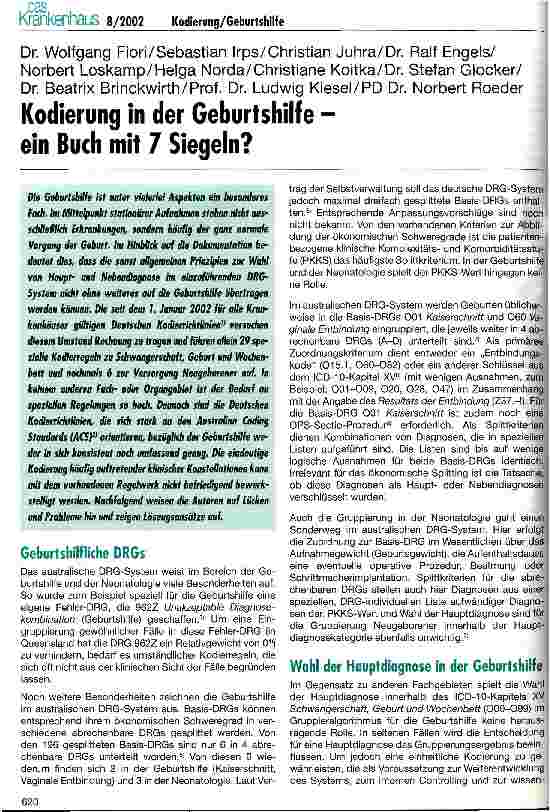 Vorschauseite 1: Kodierung in der Geburtshilfe - ein Buch mit 7 Siegeln?