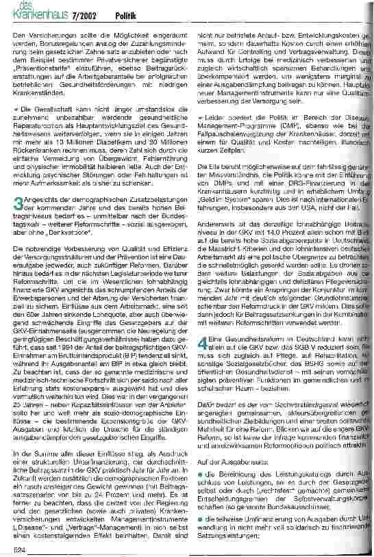 Vorschauseite 2: 10 Positionen zu einer Gesundheitsreform in Deutschland