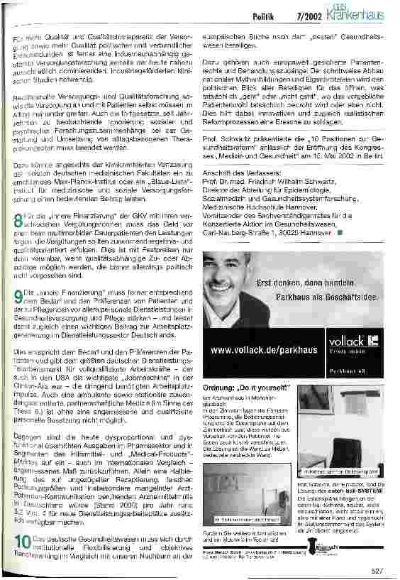 Vorschauseite 5: 10 Positionen zu einer Gesundheitsreform in Deutschland