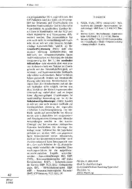 Vorschauseite 3: Neuromonitoring: ein Beitrag zur Qualitätssicherung in der Anästhesie?