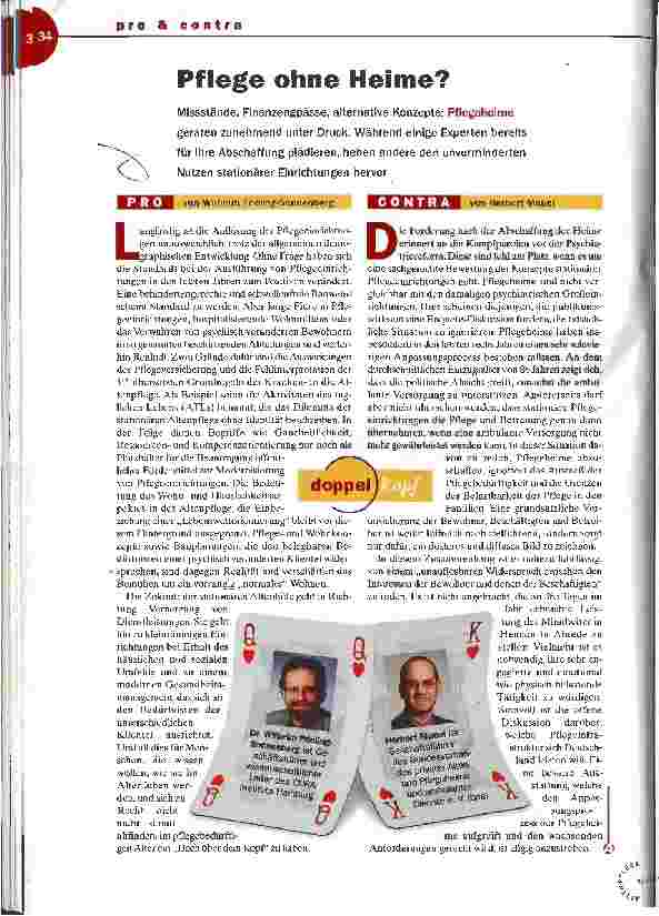 Vorschauseite 1: Pflege ohne Heime?