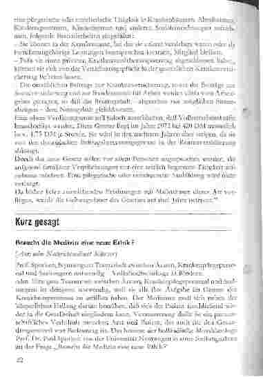 Vorschauseite 4: Anhaltszahlen für die Besetzung der Krankenhäuser mit Pflegekräften